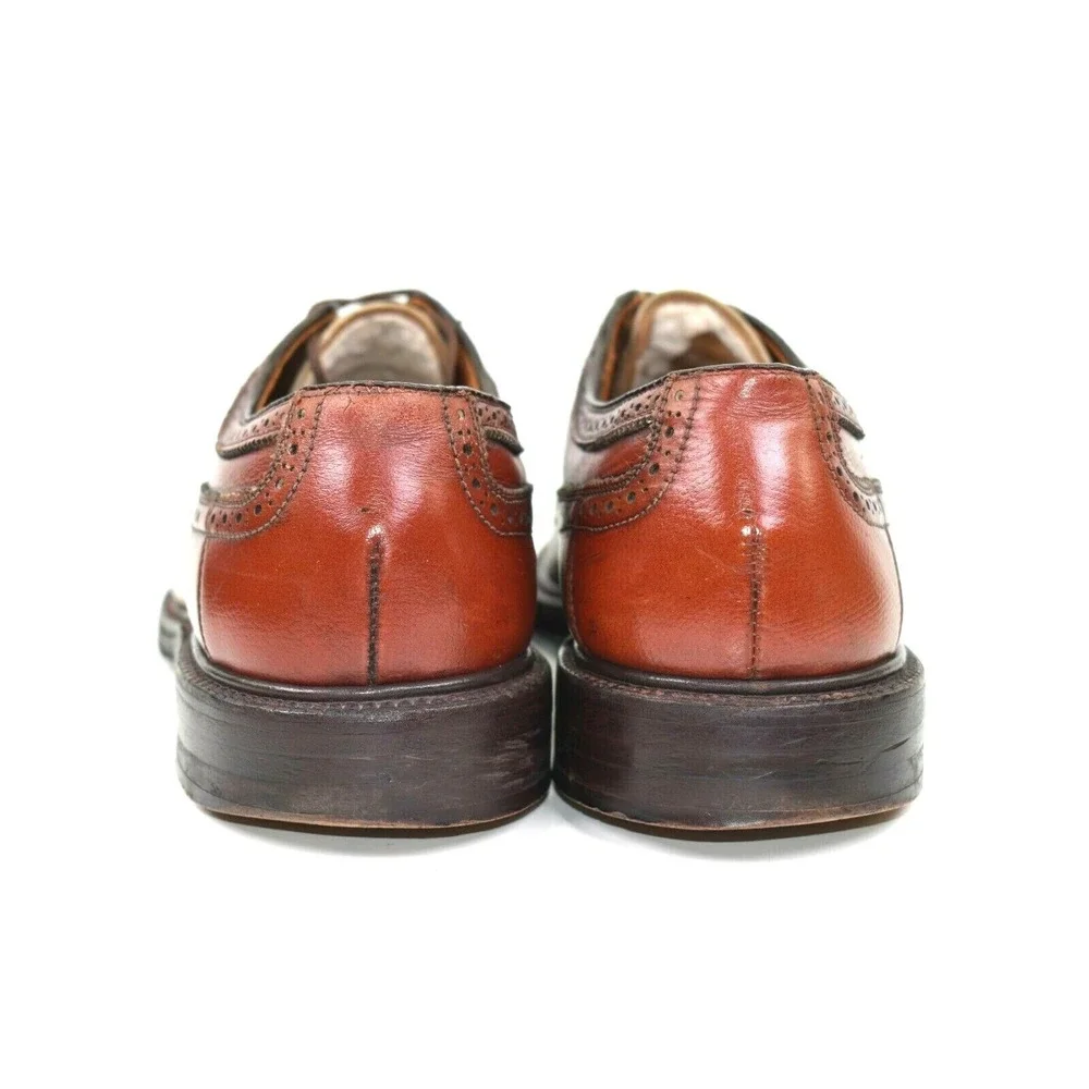 Madison Square Executives Mens Brown Leather Longwing V Cleat Oxfords‎ Sz 8.5 D